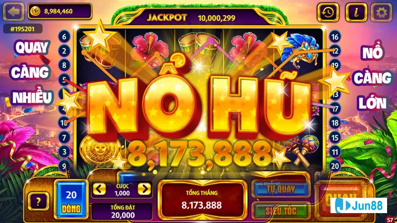 Nổ hũ Jun88 truyền cảm hứng đặc sắc