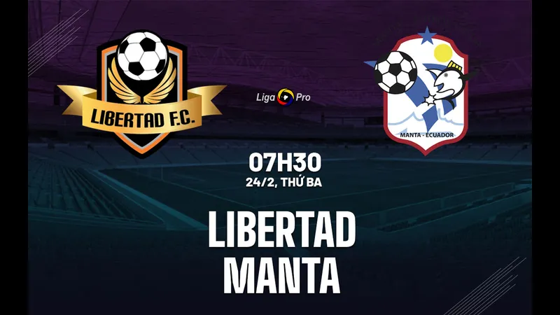 Cầu thủ Libertad thực hiện cú sút mạnh mẽ vào khung thành của đội Manta Cầu thủ Libertad thực hiện cú sút mạnh mẽ vào khung thành của đội Manta
